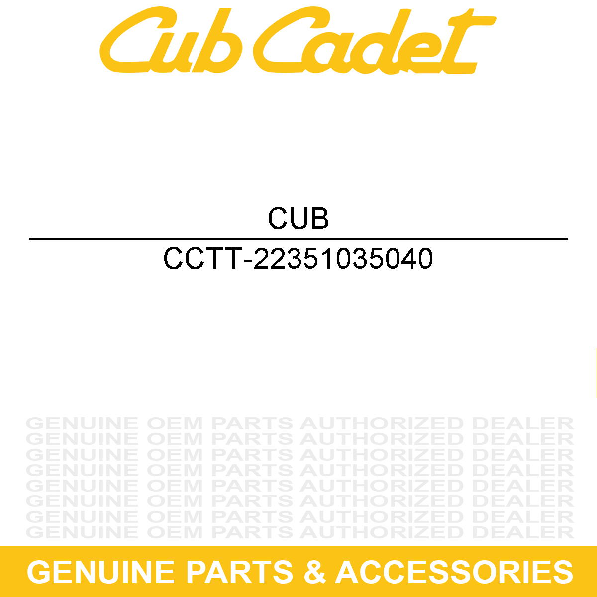 CUB CADET TT-22351035040 Hardware