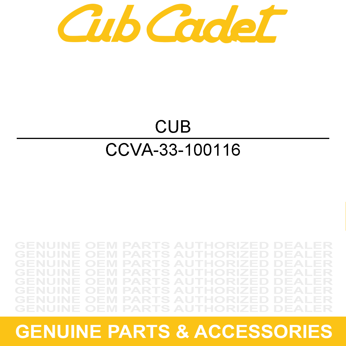 CUB CADET VA-33-100116 Bolt
