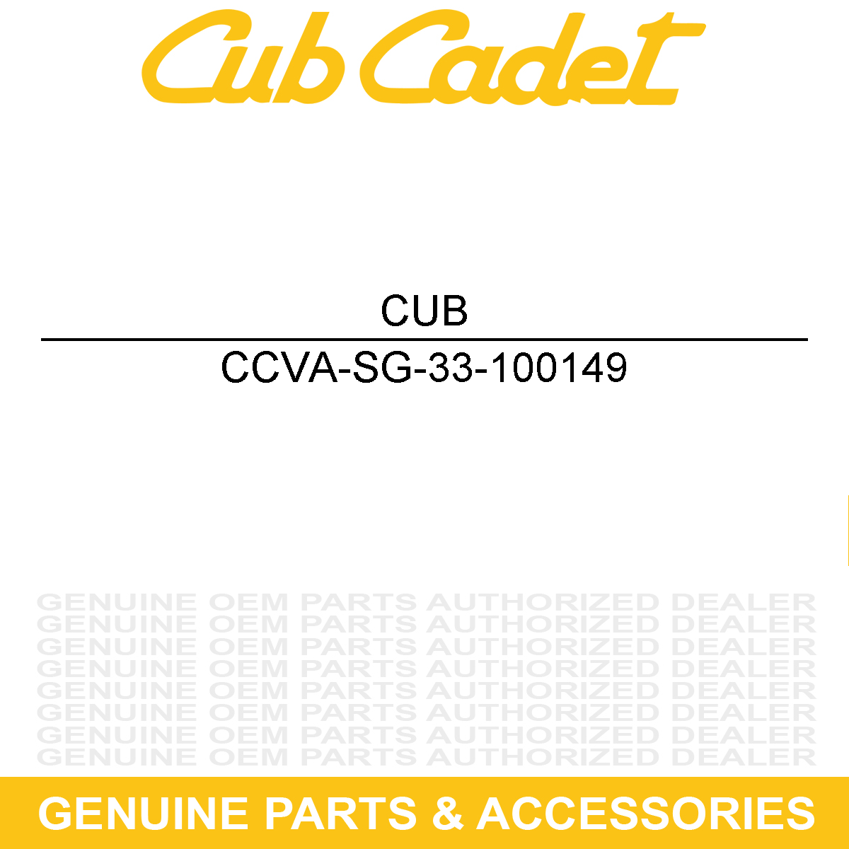 CUB CADET VA-SG-33-100149 Panel