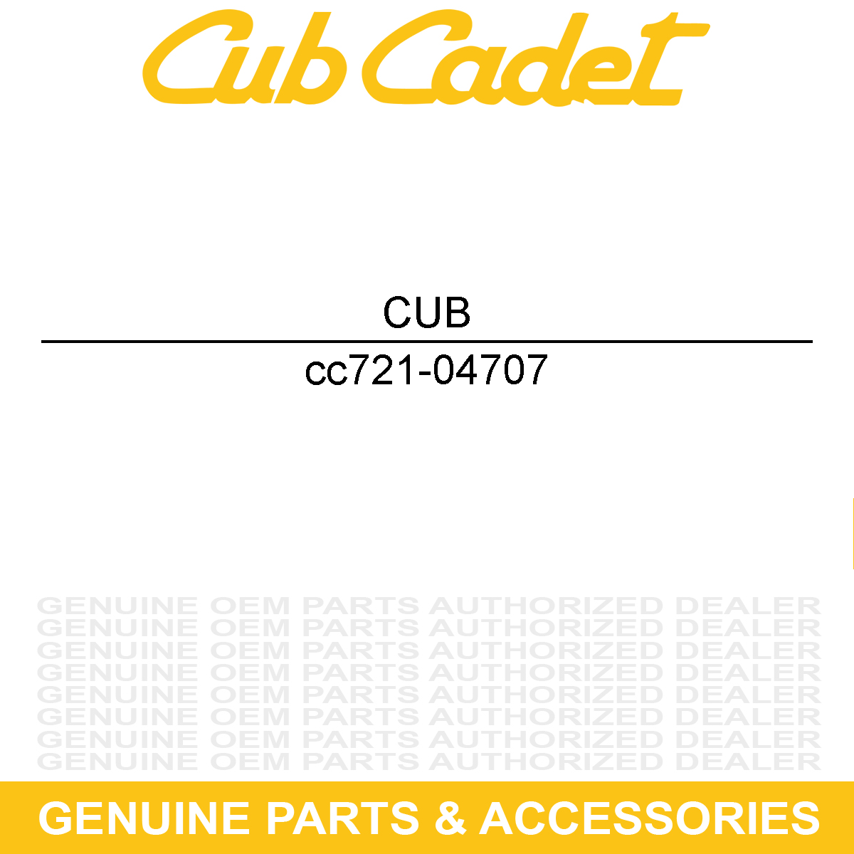 CUB CADET 721-04707 Plug