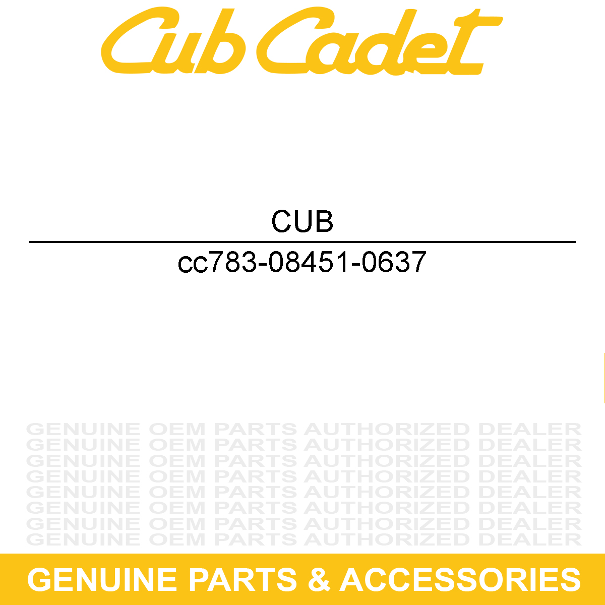 CUB CADET 783-08451-0637 Seat Pivot Bracket