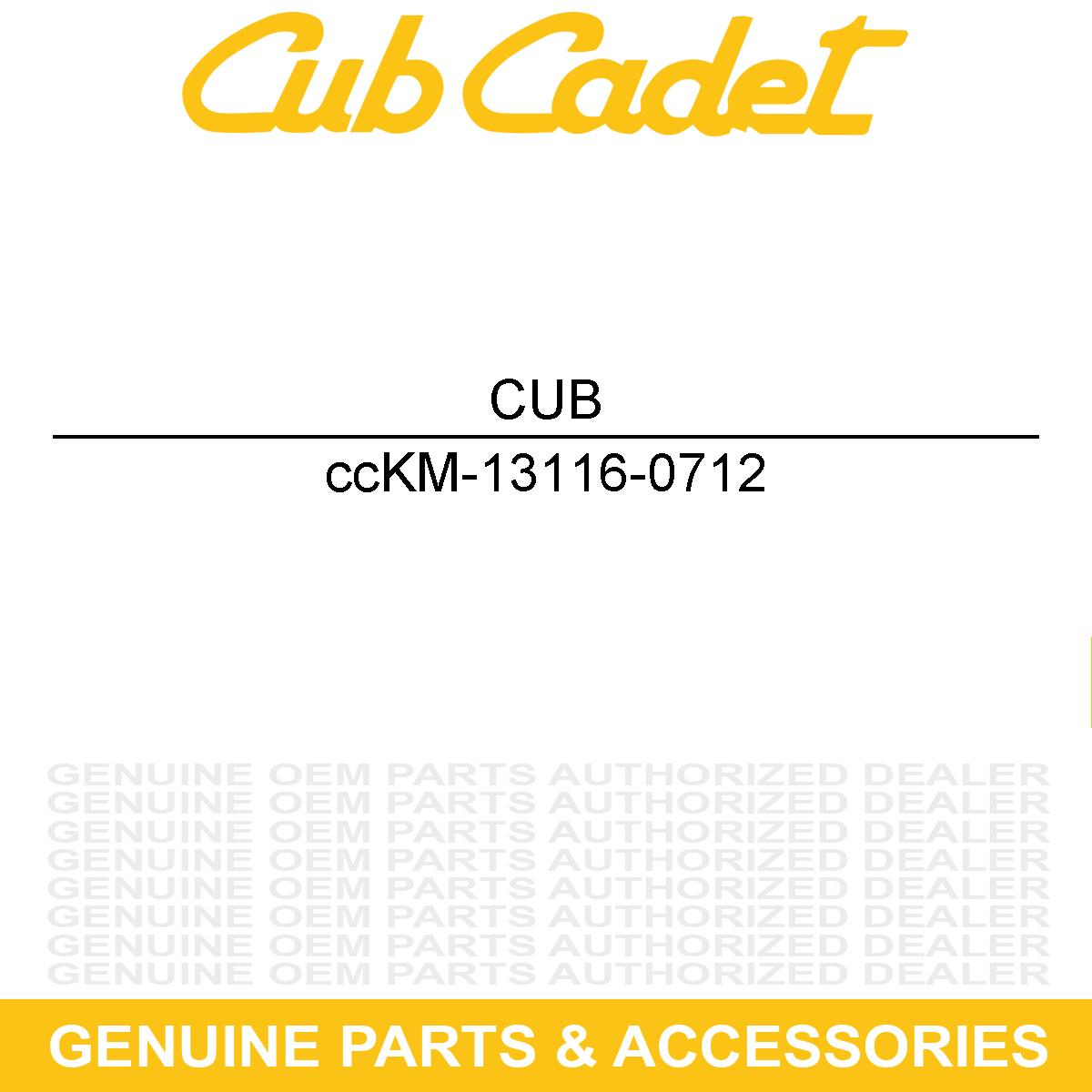 CUB CADET KM-13116-0712 Push Rod