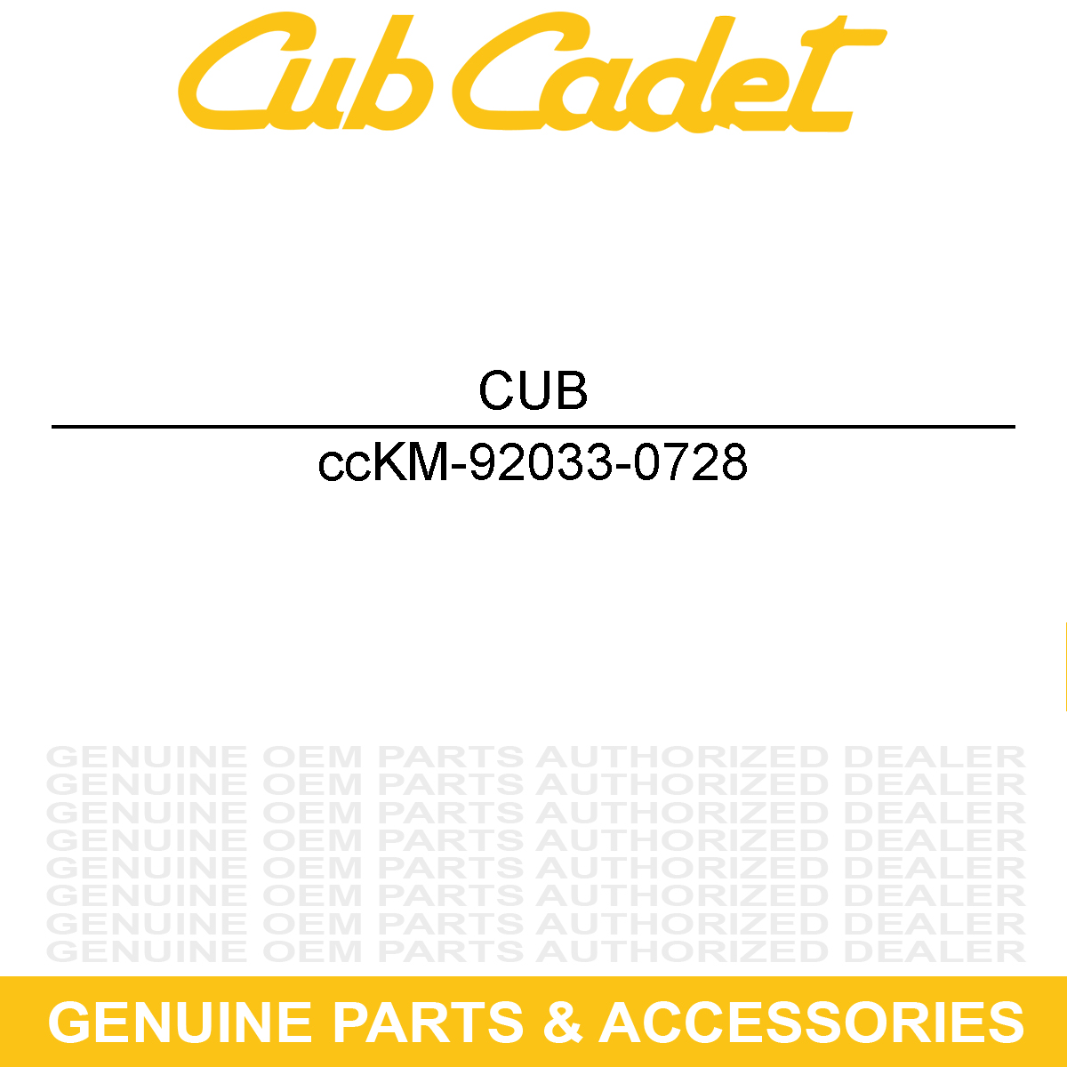 CUB CADET KM-92033-0728 Hardware