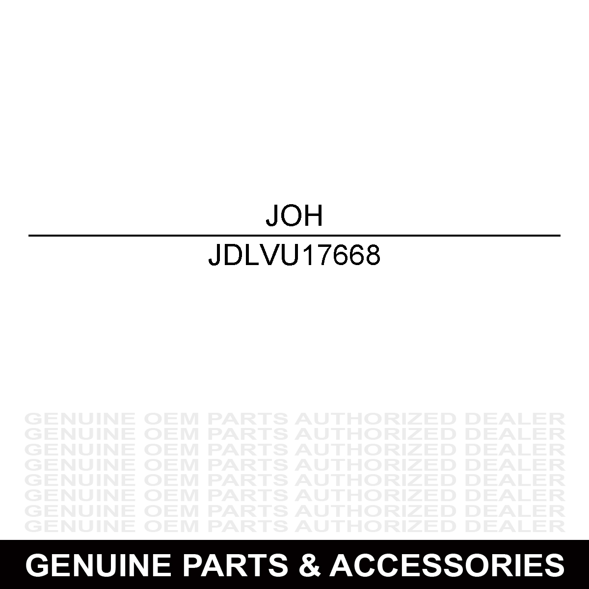 John Deere LVU17668 Label