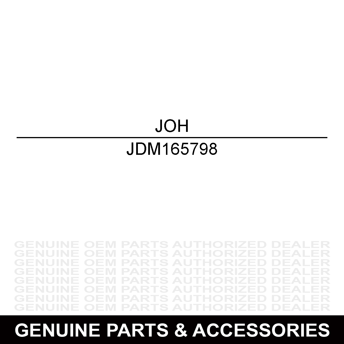 John Deere M165798 Label