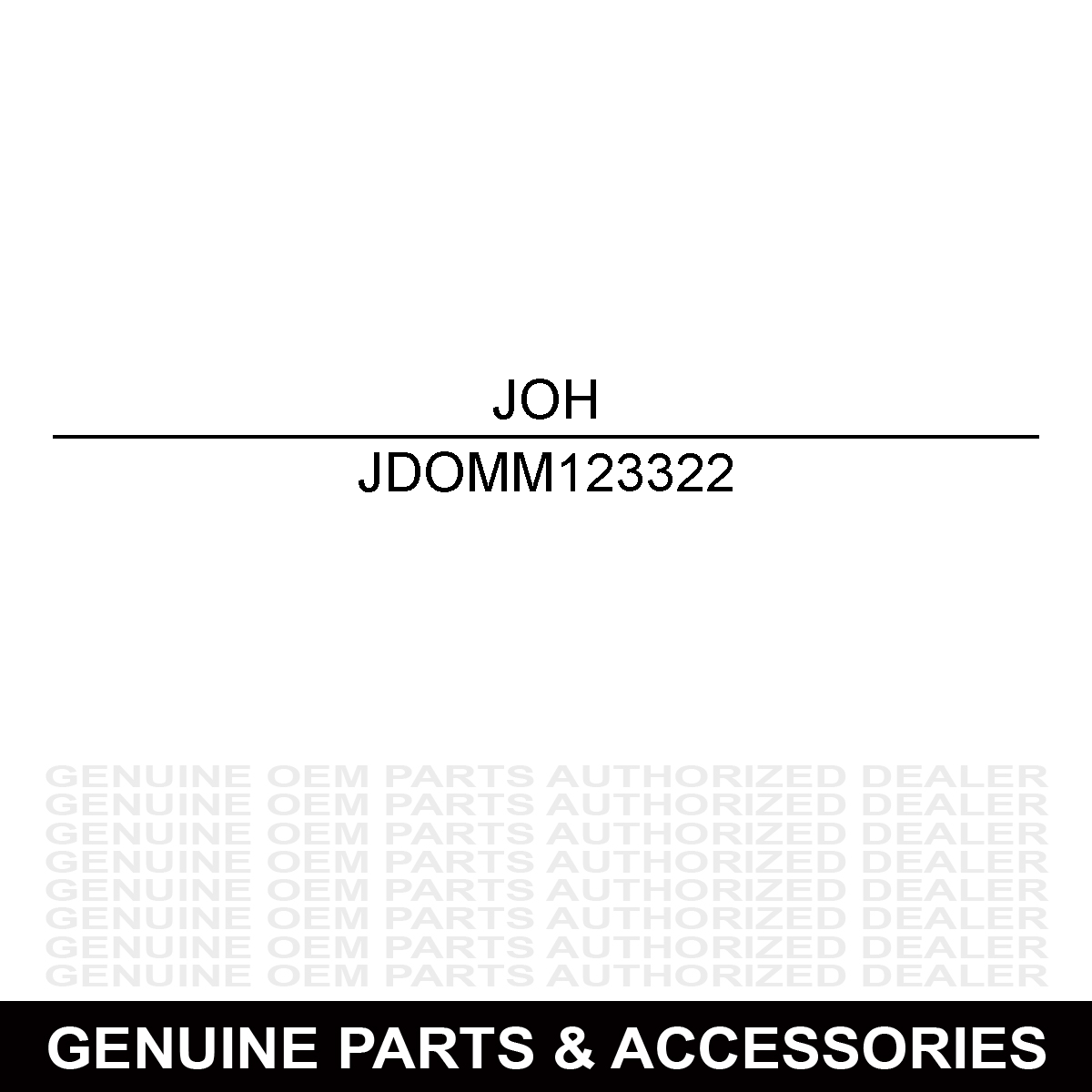 John Deere OMM123322 Operator's Manual