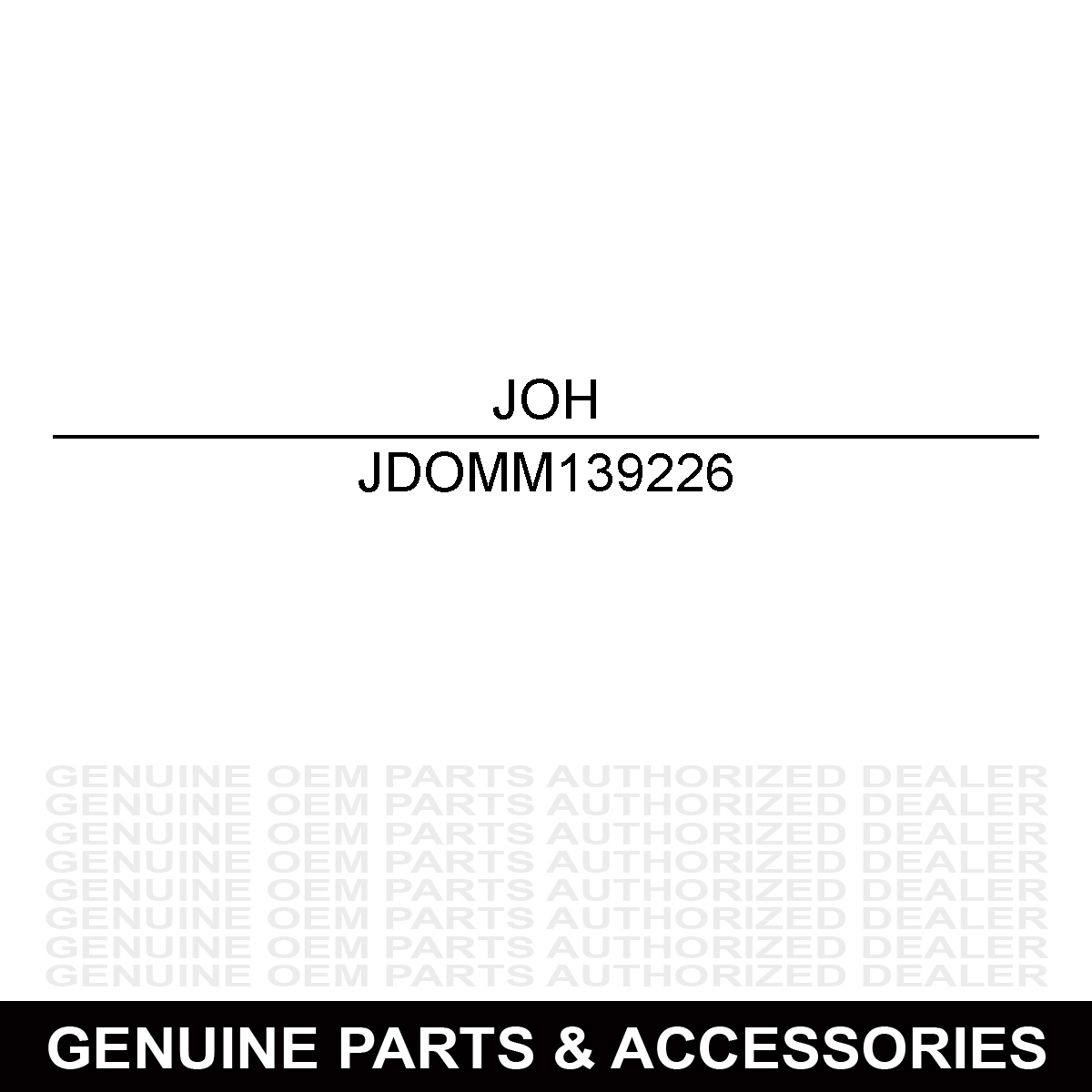 John Deere M139226 Operator's Manual