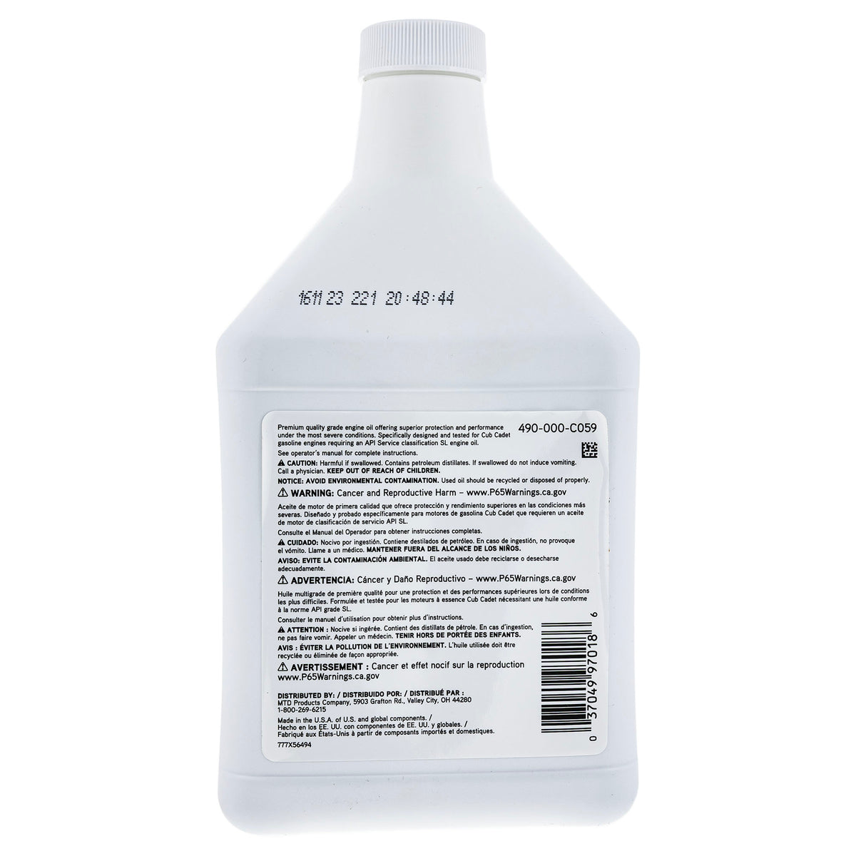 MTD 490-000-C059 SAE 5W-30 Engine Oil 20oz