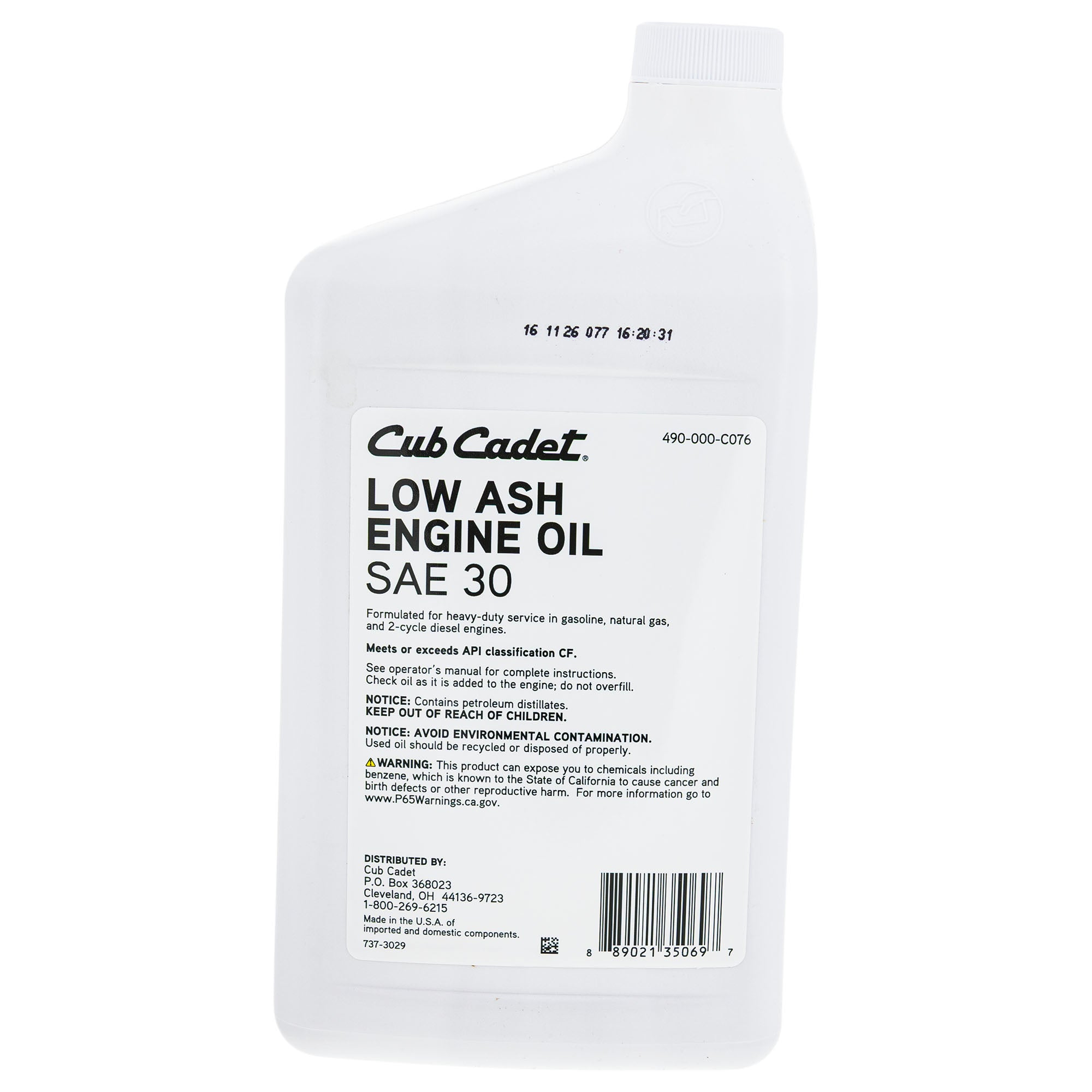 CUB CADET 490-000-C076 Engine Oil 32oz