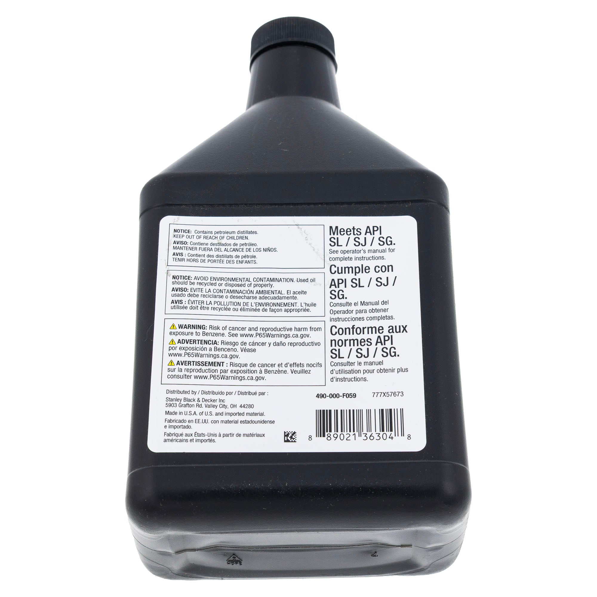 CUB CADET 490-000-F059 SAE 5W-30 Engine Oil 20oz Bottle