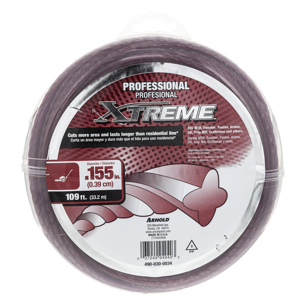 CUB CADET 490-030-0034 .155" Professional Xtreme Trimmer Line