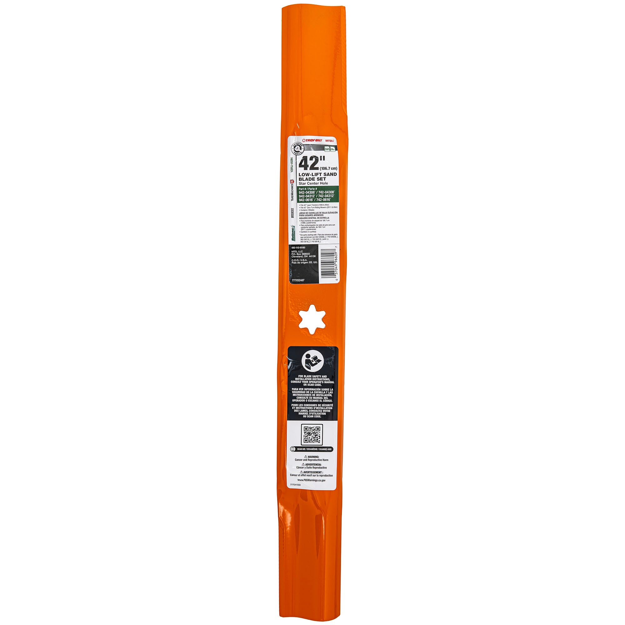 CUB CADET 490-110-M180 Low Lift Sand Blade Set