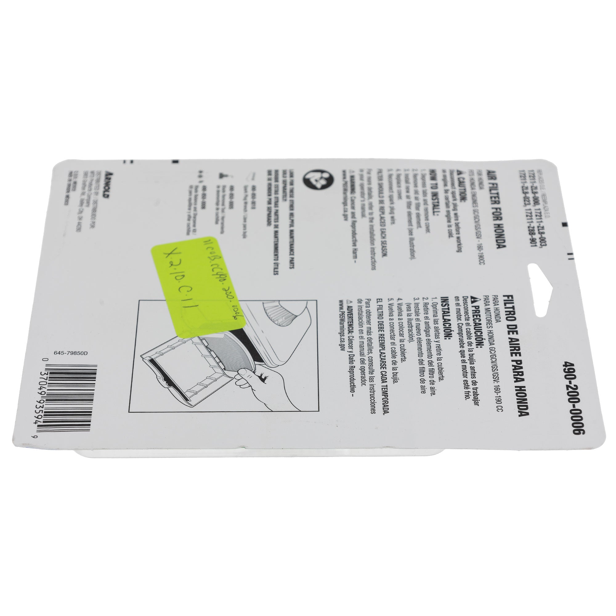 Arnold 490-200-0006 Air Filter