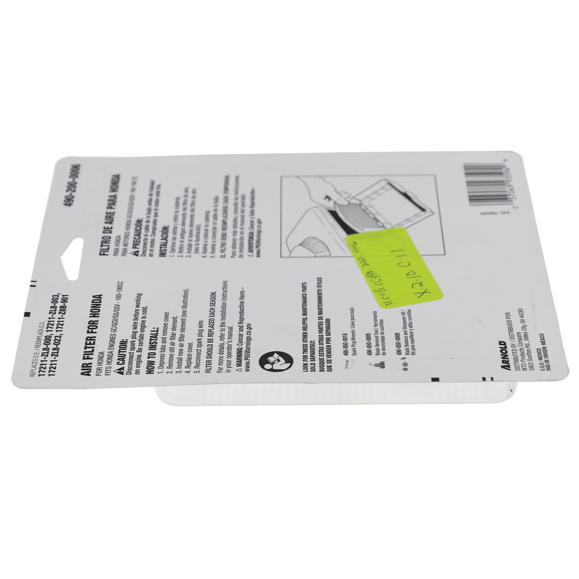 Arnold 490-200-0006 Air Filter