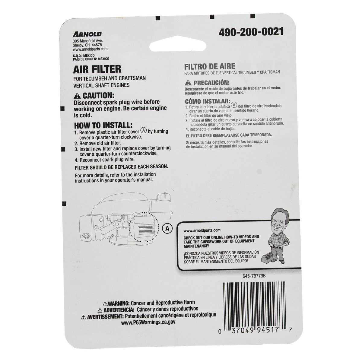 MTD 490-200-0021 Air Filter