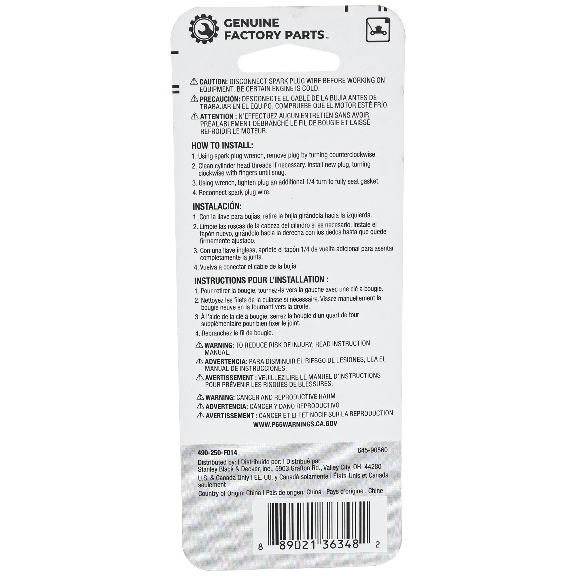 CUB CADET 490-250-F014 Spark Plug
