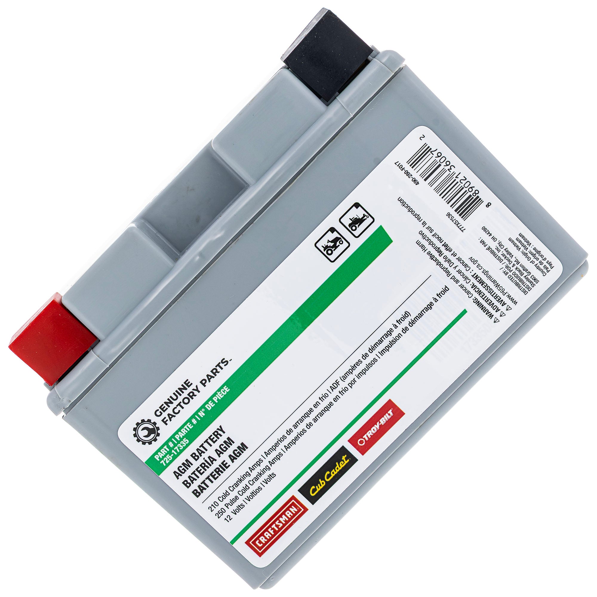 CUB CADET 490-280-F017 12-Volt AGM Battery 210 CCA