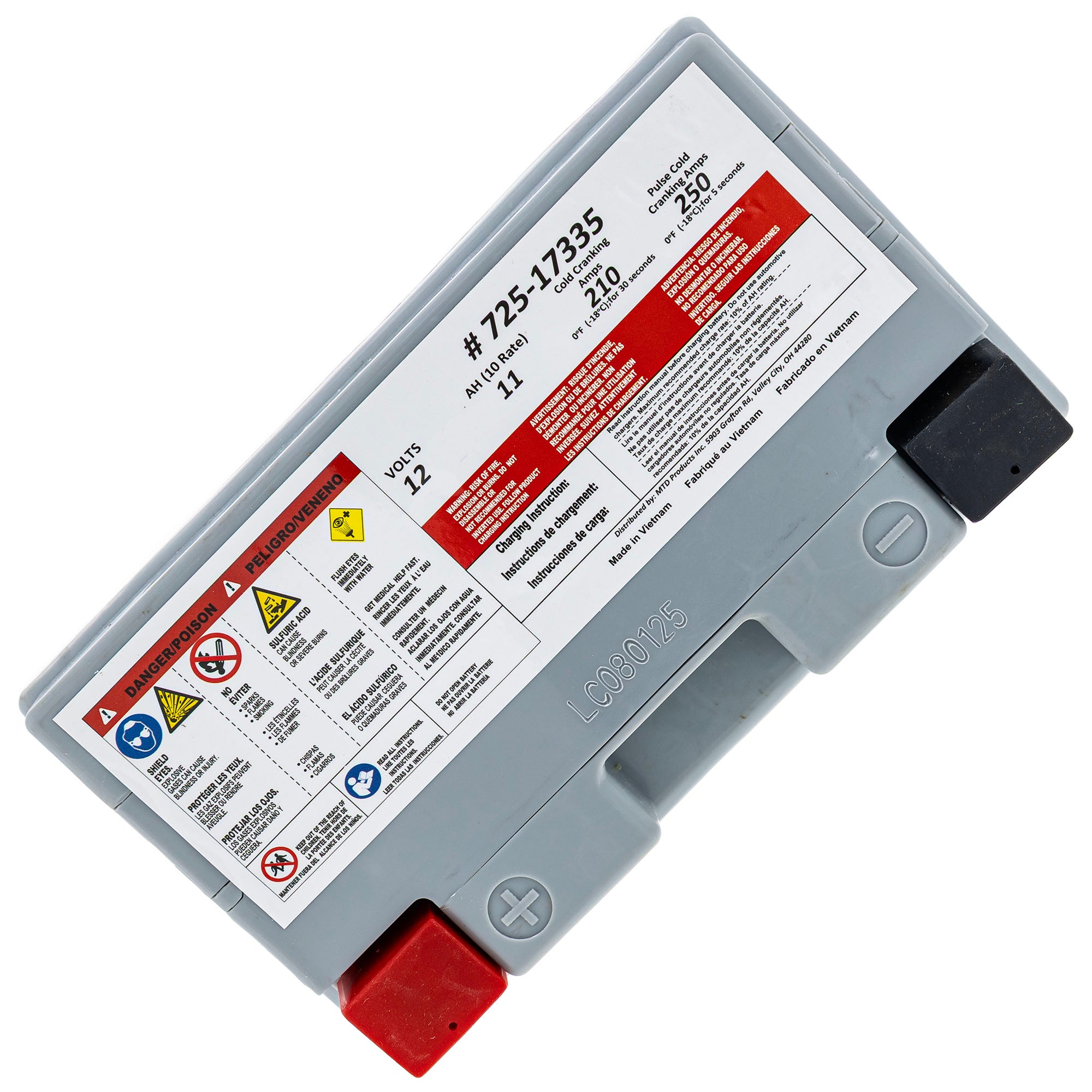 CUB CADET 490-280-F017 12-Volt AGM Battery 210 CCA