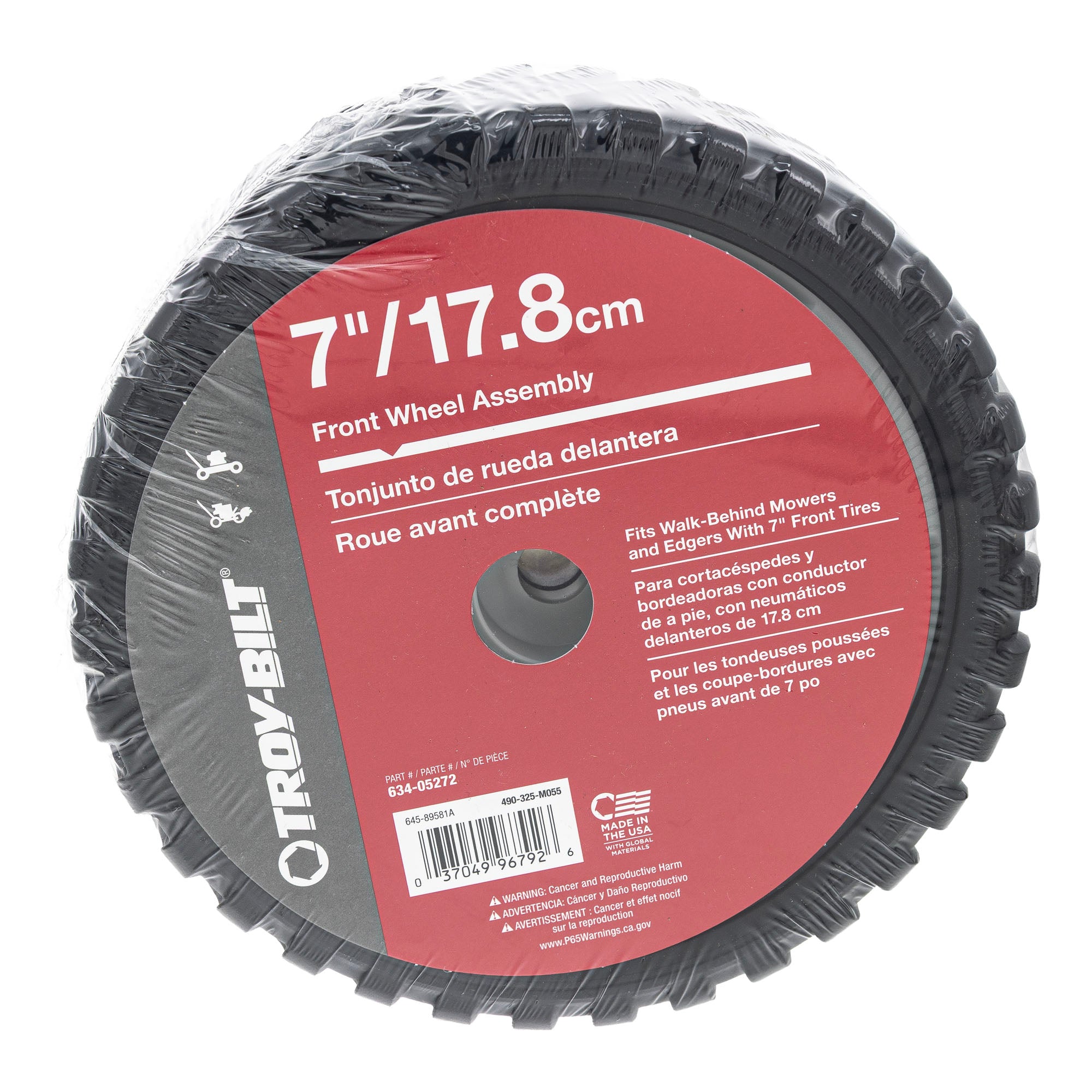 Troy-Bilt 490-325-M055 Gray Wheel Assembly 7x2x1/2