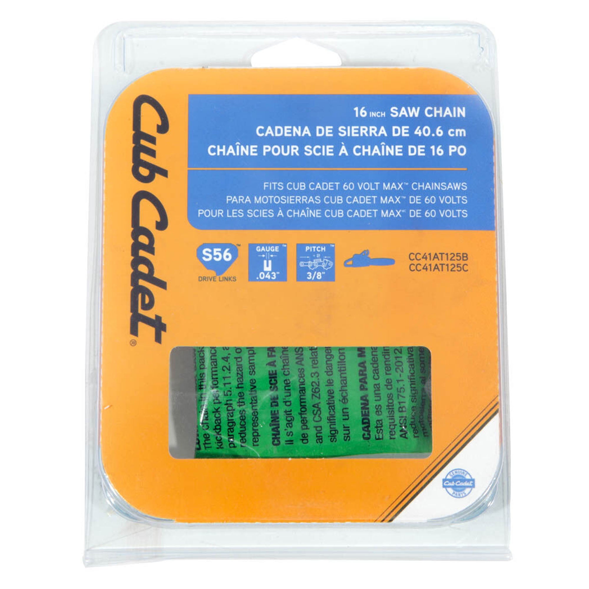 CUB CADET 490-700-C123 16" Chainsaw Chain
