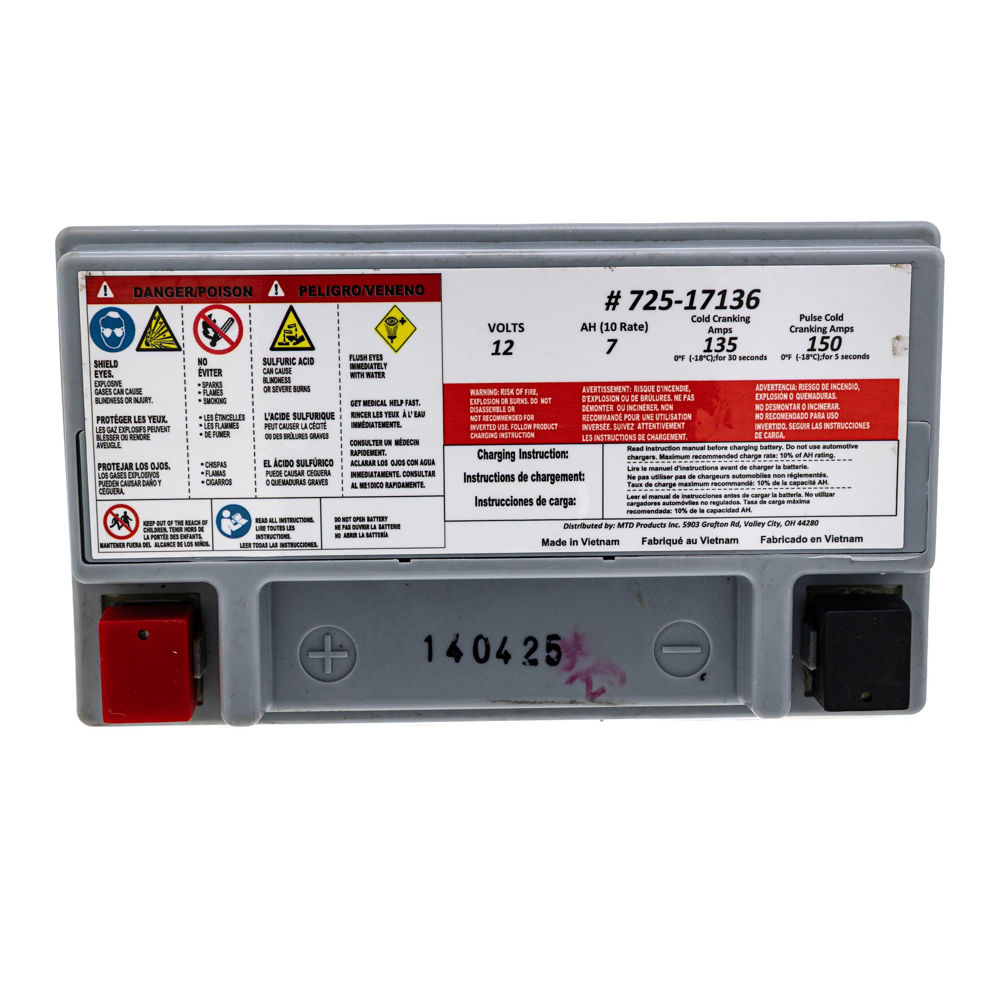 Agm Battery Cub Cadet Zero Turn Battery CUB CADET 725P17136