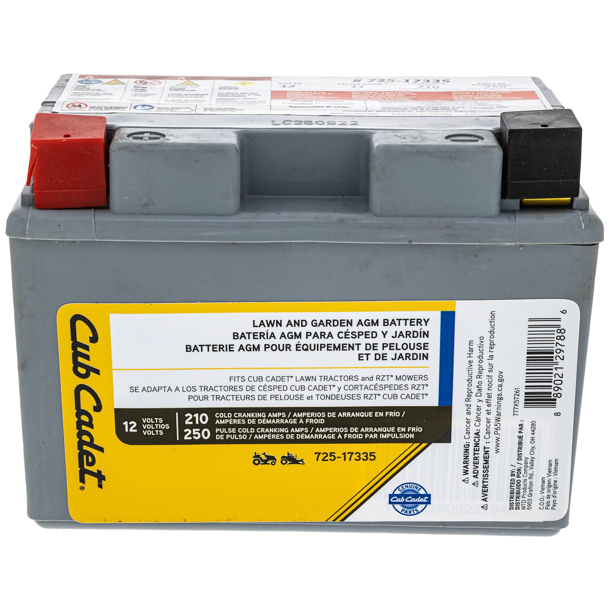 CUB CADET 725P17335 Battery 210cca 11AHR