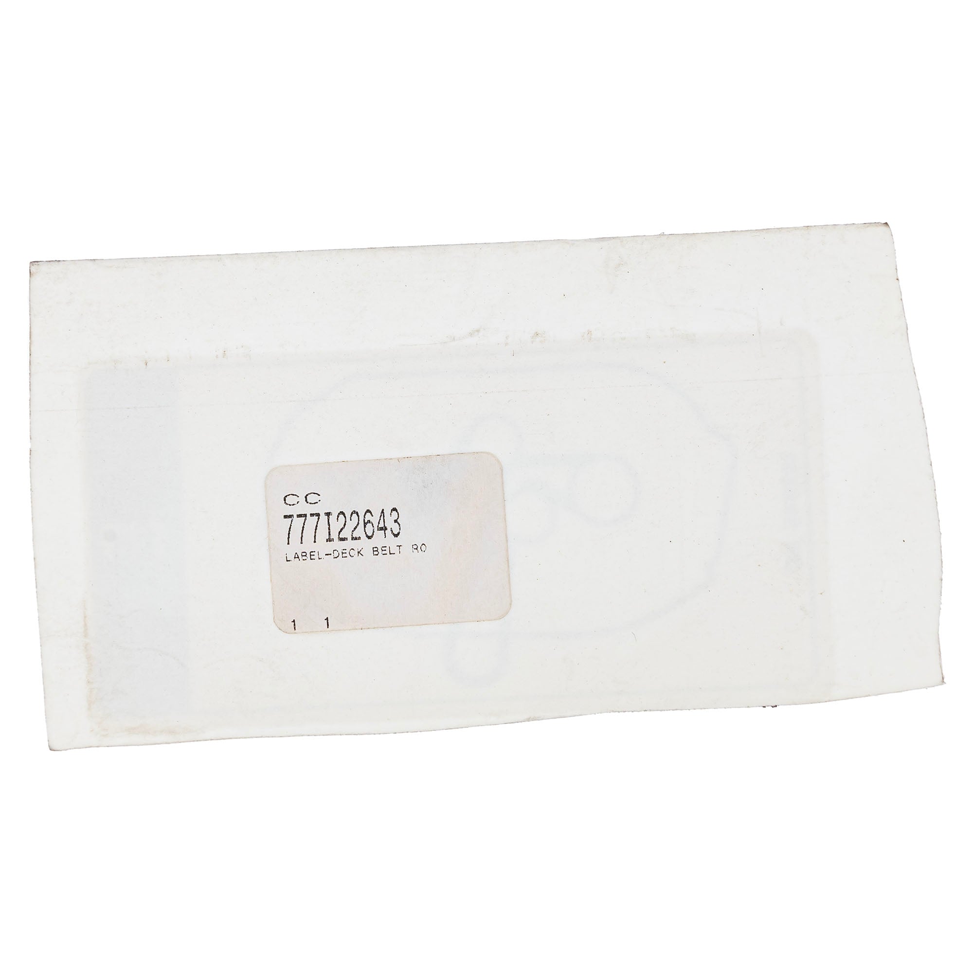 Troy-Bilt 777I22643 Belt Route Label 42" Deck