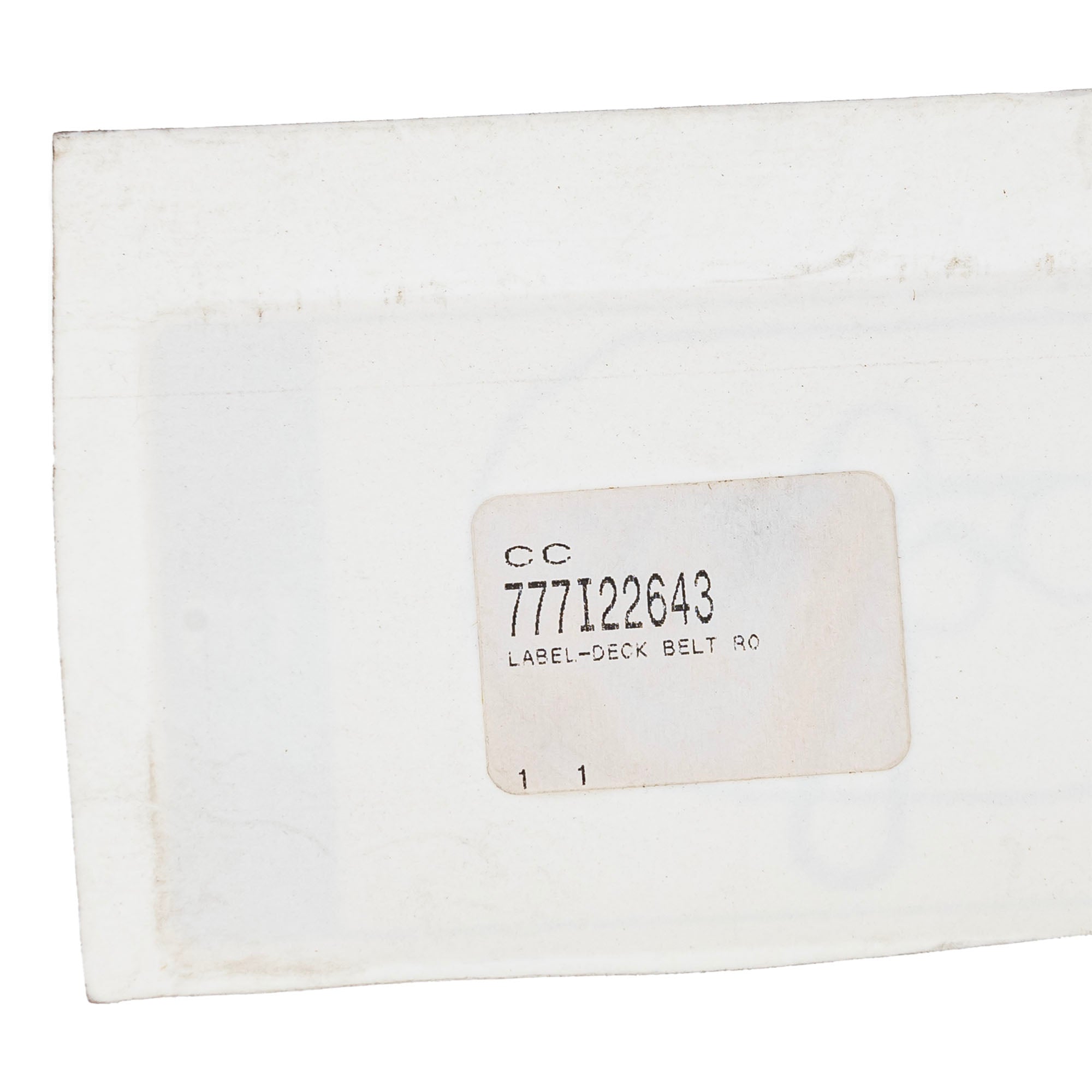 Troy-Bilt 777I22643 Belt Route Label 42" Deck