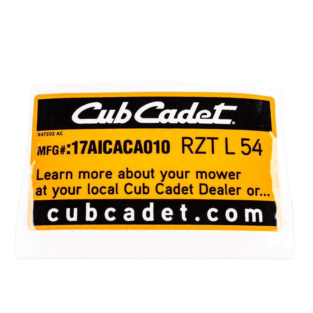 CUB CADET 777X47202 Decal