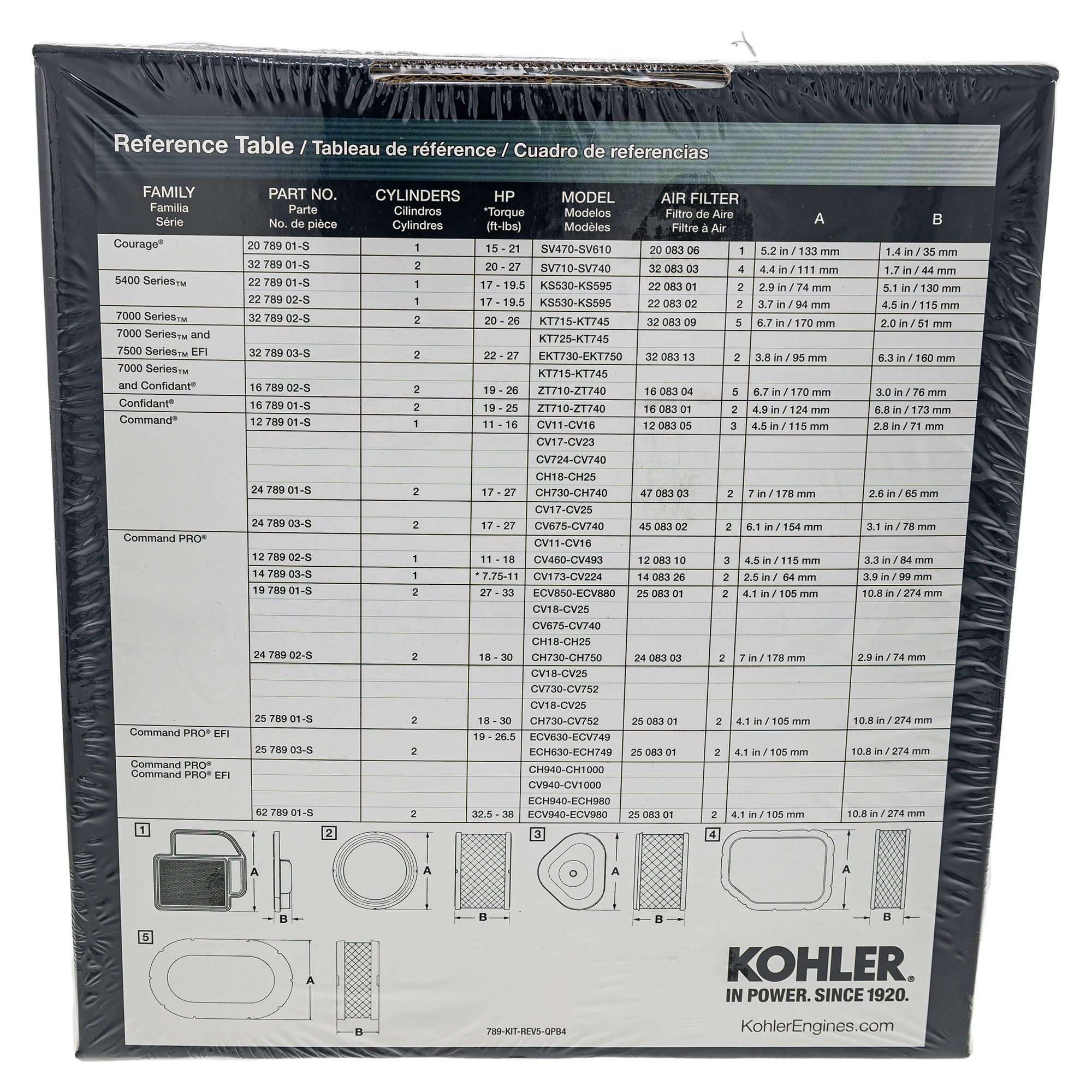CUB CADET KH-20-789-01-S Courage Maintenance Kit