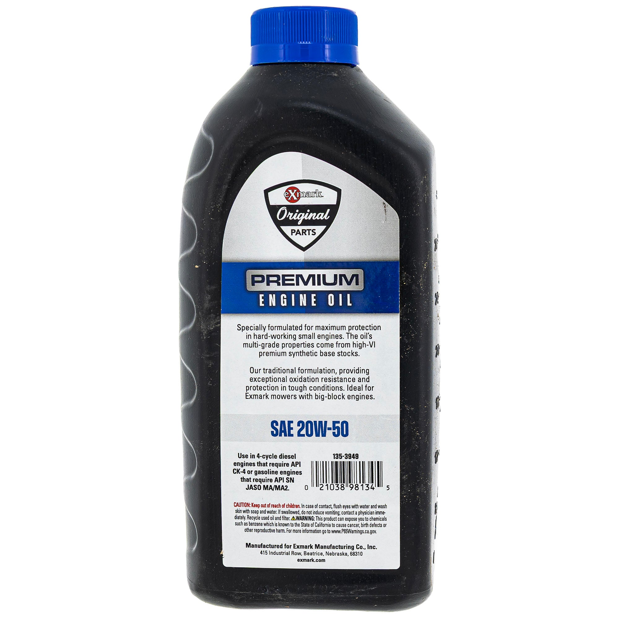Exmark 135-3949 Full Synthetic Engine Oil 20W-50 1 Quart Bottle Case of 12 12-Pack