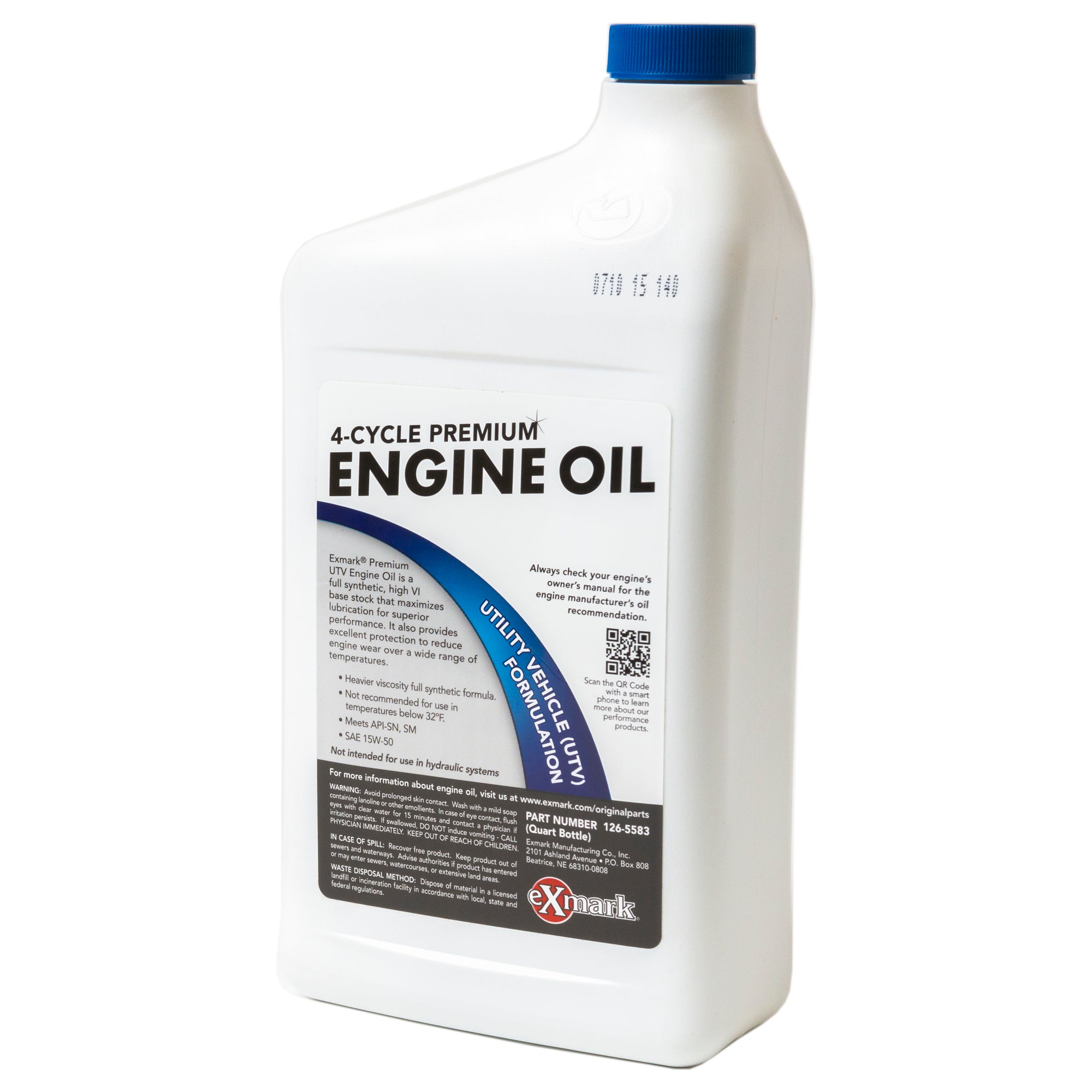Exmark 126-5583 UTV Synthetic Engine Oil 15W-50 1 Quart Bottle Case of 12 12-Pack