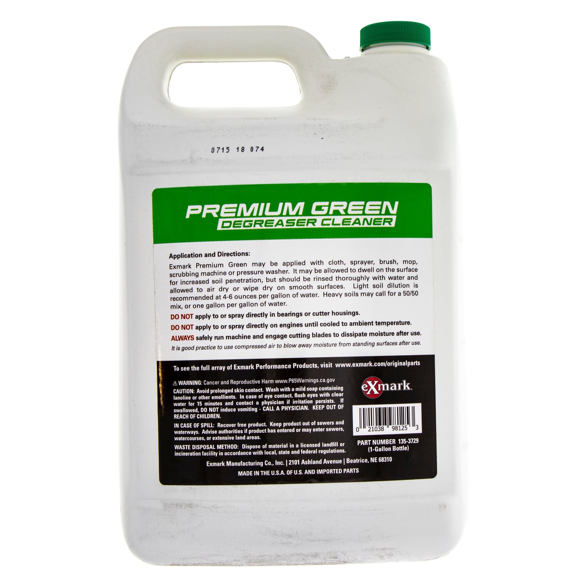 Exmark 135-3729 Premium Green Degreaser 1 Gallon Bottle Multi Purpose Cleaner