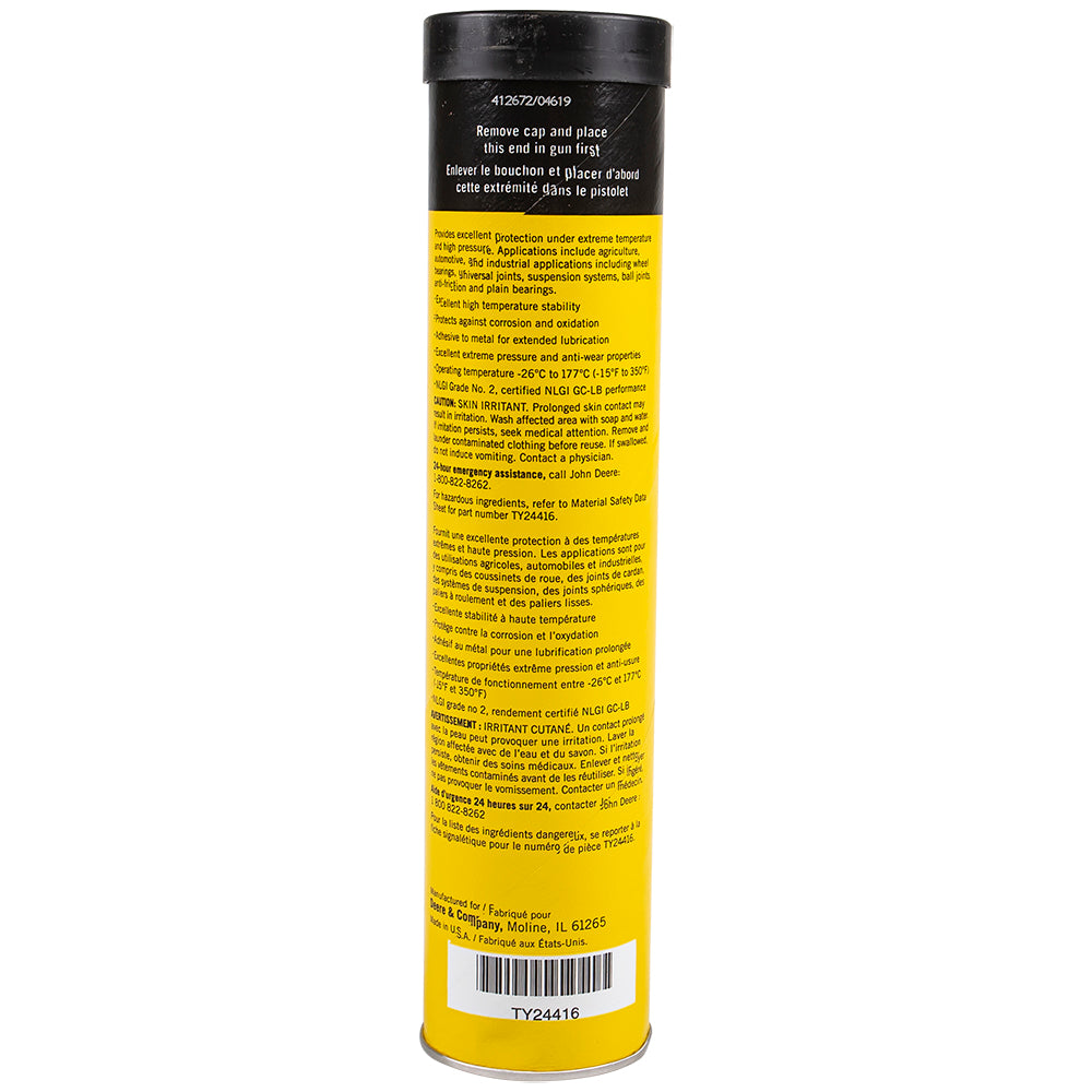 John Deere TY24416 Multi-Purpose Heavy-Duty Lithium Complex Grease 14oz Tube